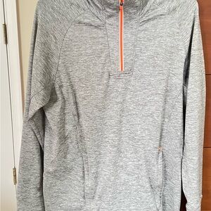 2XU Gray Quarter-Zip Pullover with Orange Accent